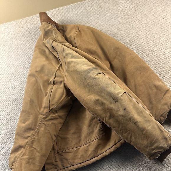 Vintage Carhartt Jacket CO3 Men's 56 (3XL) Union Made USA Farm Chore Coat Grunge - Picture 11 of 16